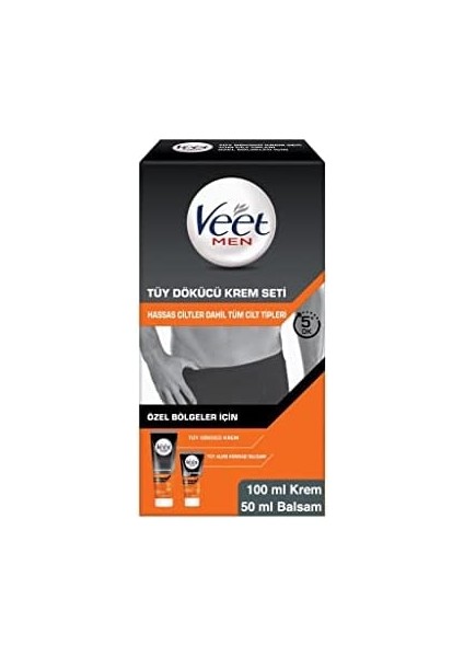 Veet Men Özel Bölgeler Için Krem & Balsam Tüy Dökücü Krem Seti 100 + 50 ml
