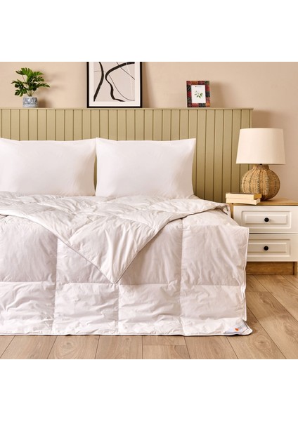 Soft Çift Kişilik Kaz Tüyü Yorgan - Beyaz - 195X215 cm