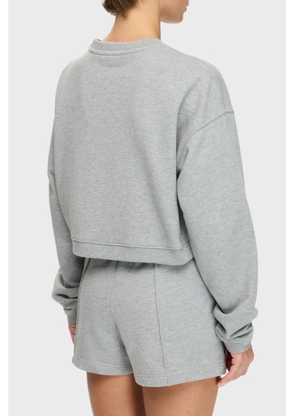 Logolu Pamuklu Regular Fit Bisiklet Yaka Sweat Bayan Sweat Lbnooscorfusw modelleri