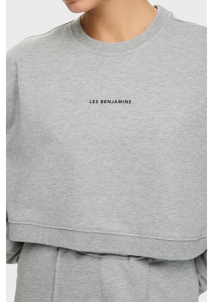 Logolu Pamuklu Regular Fit Bisiklet Yaka Sweat Bayan Sweat Lbnooscorfusw fırsatları