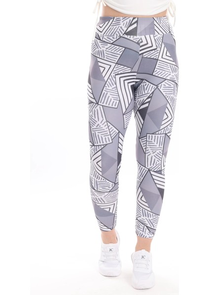 Kadın Beli Lastikli Dijital Baskılı Toparlayıcı Tayt