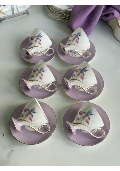 Türk Kahve Fincanı Veronica Iris 6 Kişilik 12 Parça fiyatları