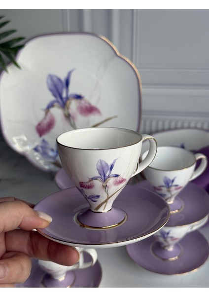 Türk Kahve Fincanı Veronica Iris 6 Kişilik 12 Parça indirimleri