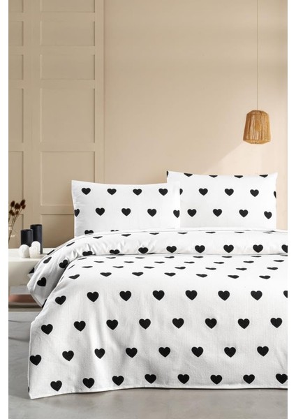 Hamlet Tek Kişilik Çarşafı Pike Yatak Örtüsü 170 x 230 Siyah