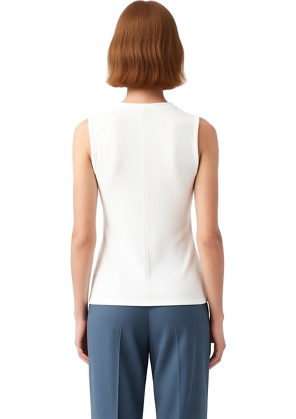 100 Polyester Scuba Krep Kadın Yazlık Örme Yelek Bisiklet Yaka Regular Günlük Kullanım Için fiyatları