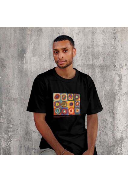 Color Study, Squares With Concentric Circles Tişört - Siyah modelleri