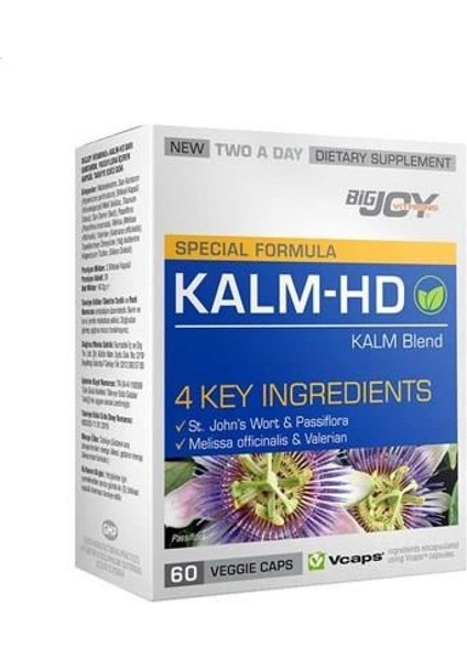 Bigjoy Vitamins Kalm-Hd 60 Bitkisel Kapsül 1 Paket(1 x 1 Stück)