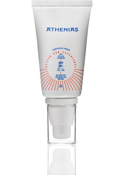 Athenıas Sunscreen Anti Dark Spot Leke Karşıtı SPF50+ Tüm Cilt Tipleri Uva Uvb Yüz Güneş Kremi 50 gr