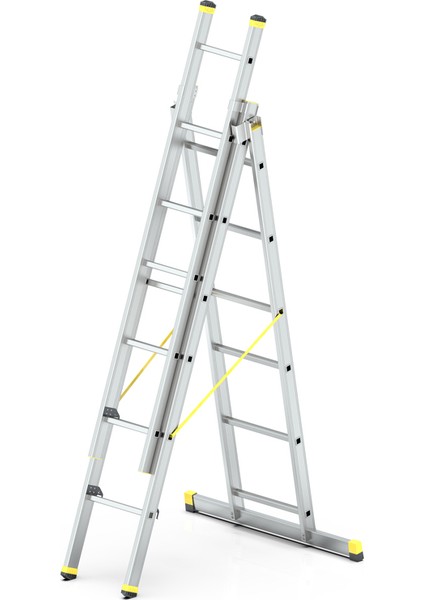 - Skybest 3x6 Basamaklı Üç Parçalı Çok Amaçlı Alüminyum Merdiven