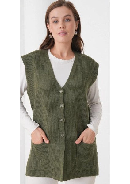 Kadın Anne Büyük Beden Fitilli Yün Triko Yelek fiyatları