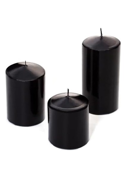 Siyah Silindir Mum Seti (5,5 cm -7,5 Cm-10 Cm) fiyatları