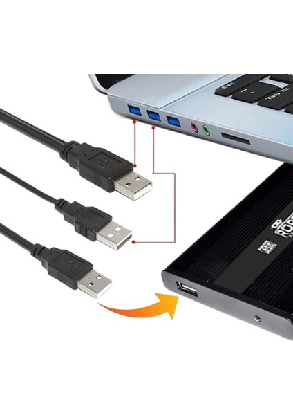 Harici HDD Power Data Kablosu USB Y