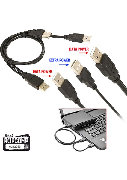 Harici HDD Power Data Kablosu USB Y indirimleri