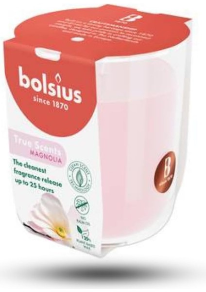 Kokulu Mum - Vegan & & Saf Koku Özlü - Yağı Içermez - 25 Saat Yanma Süresi - Pembe Renkte - 80MM/73MM