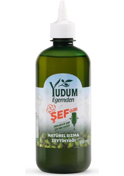 Yudum Egemden Şef Gibi Sızma Zeytinyağı 500 ml Sıkılabilir Pet Sişe