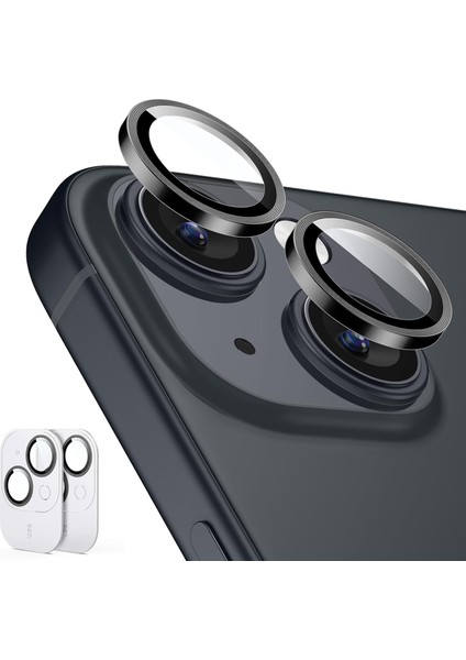 15 15 Için Kamera Lens Kamera Ultra Yüksek Kaliteli Cam Lens Mercek (Siyah)