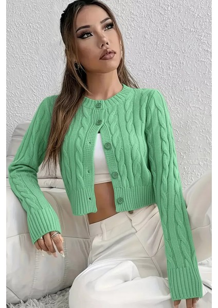 Örgü Desenli Kadın Triko Hırka (S,m,l Uyumludur) P-00018294 fiyatları