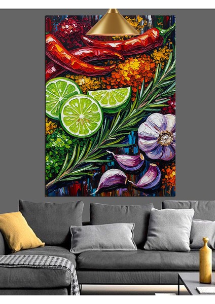 Birlikte Sergilenen Çeşitli Canlı Renkli Meyveler Dekoratif Kanvas - Mdf Ahşap Tablo modelleri