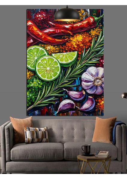 Birlikte Sergilenen Çeşitli Canlı Renkli Meyveler Dekoratif Kanvas - Mdf Ahşap Tablo indirimleri