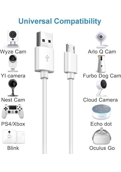 Şarj Micro USB Kablo - Cihazlarla Uyumlu, Dayanıklı Örgü, Veri ve Şarj Kablosu, 2.4A Hızlı Şarj Desteği (100CM) modelleri