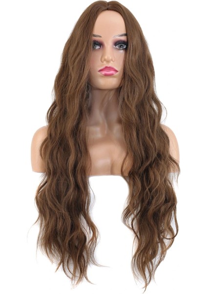 Uzun Su Dalgası Fiber Sentetik Peruk - Kumral fiyatları