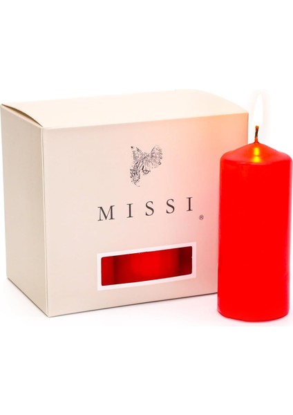 Kırmızı Bar Mum Seti (3,5x8 Cm)