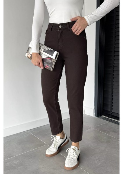 Kadın Yüksek Bel Mom Jean Kot Pantolon P-00018900 modelleri