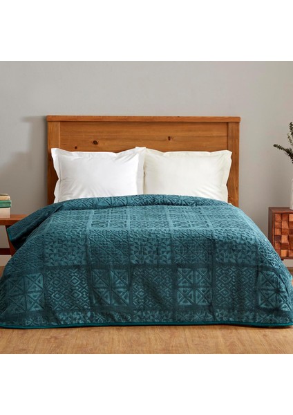 Blair Petrol Tek Kişilik Embos Battaniye