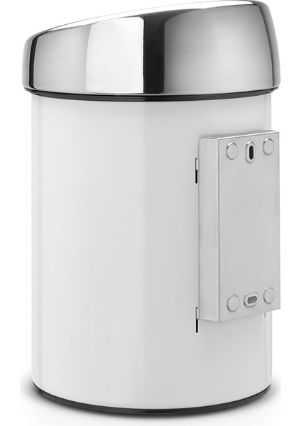 Touch Bin Plastik Eklentili Çöp Kutusu, Paslanmaz Çelik, Beyaz, 3 L fırsatları