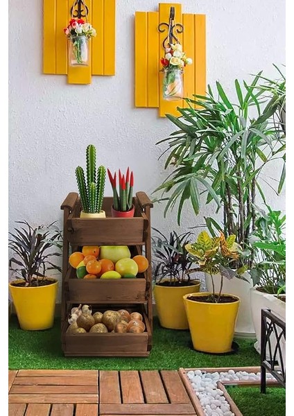 3 Katlı Ahşap Sebzelik Meyvelik Mutfak Banyo Düzenleyici modelleri