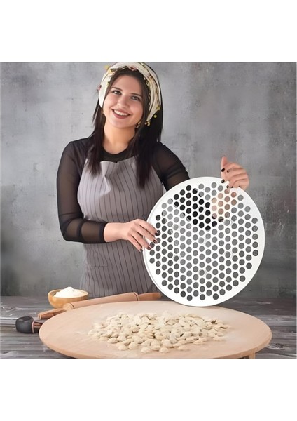 Tasarımlı Mantı Kalıbı Pratik 61 Bölmeli Mantı Yapma Kalıbı Aleti Büyük 42 cm