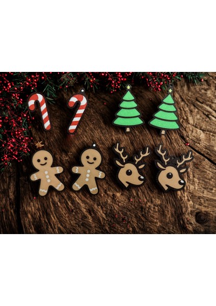 Ikizler 2 Şer Adet 4'lü Set Şık Yılbaşı Çam Ağacı Süsleri