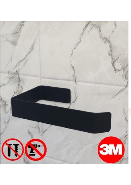 Metal Mat Siyah Yapışkanlı Tuvalet Kağıtlık, Yapışkanlı Wc Kağıtlık, Tuvalet Kağıdı Askısı 3m Yapışkanlı Tasarım modelleri
