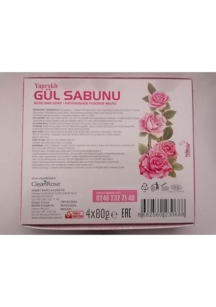 Cleanrose Yapraklı Gül Sabunu 80X4 320GR