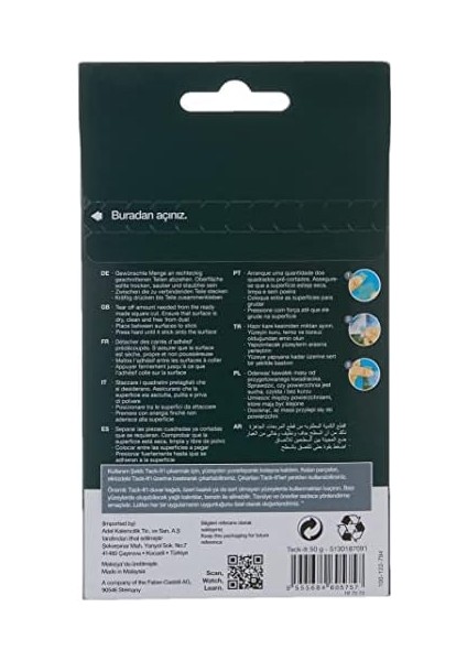 Tack-It Yeşil, 50 Gr, 90 Parça, Yeniden Kullanılabilir Hamur Yapıştırıcı, Sökülebilir ve Iz Bırakmaz modelleri