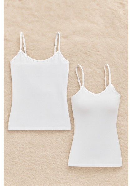 Kadın Bambu Likralı Askılı 2'li Atlet W6K6K1T1KA