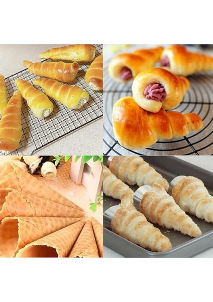 6’lı Paslanmaz Çelik Cannoli Kalıbı – Krem Rulo, Kruvasan, Külah ve Hamur Sarma Için Koni Şekilli Pasta Kalıbı, Pastacılık Huni Seti-Kurabiye Kalıbı fiyatları