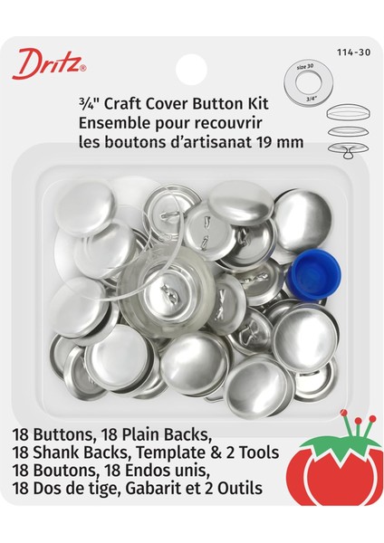 114-30 El Işi Kapak Düğmesi, Beyaz, Size 30 (3/4-Inch)