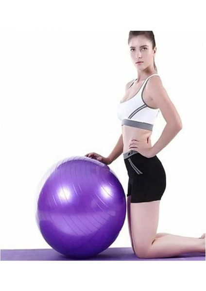65 cm Pilates Topu Fitilli + Pompa Seti Plates Denge Yoga Spor Egzersiz Top Jimnastik Fitness Topu fırsatları