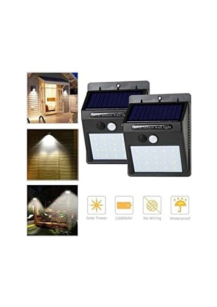 Enerjili (Solar) 20 Ledli Dış Mekan Aydınlatma Su Geçirmez modelleri