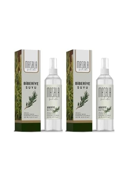 Masala Biberiye Suyu 125 ml x 2 Adet - Rosemary Floral Water -Biberiye Suyu Sebum ve Yağ Dengeleyici Hidrosol