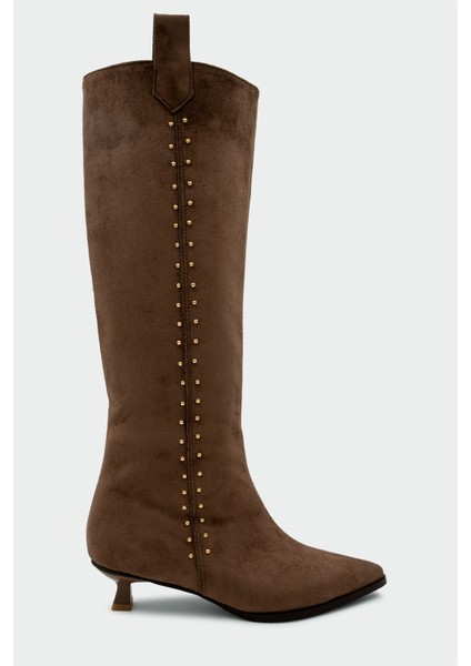 Entela Acı Kahve Troklu Süet Çizme