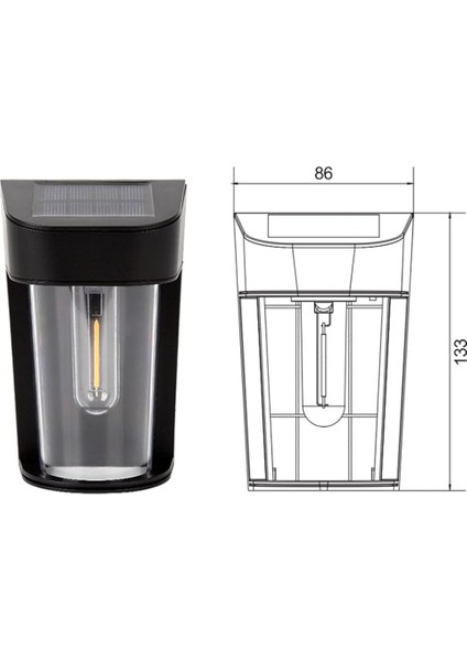 Adet Güneş Enerjili Bahçe Aydınlatması, Duvar Bahçe Işıkları (Korumasız Kapsül) fiyatları