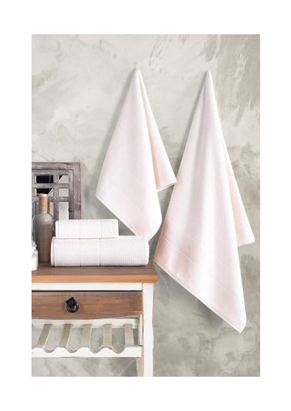 | 50X90-70X140 cm 4&apos;lü Havlu SETI,%100 Pamuklu Havlu Takımı Krem fiyatları