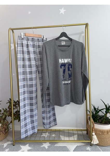 Süprem Ince Mevsimlik Ekose Erkek Pijama Takımı