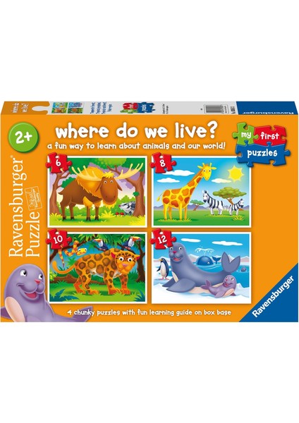 030583 6/8/10/12P Puzzle Yaşadığım Yer, Çok Renkli