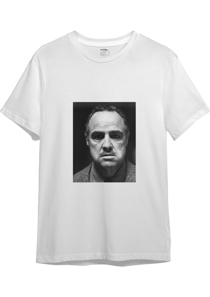 Marlon Brando / Godfather 1972 Tişört - Beyaz