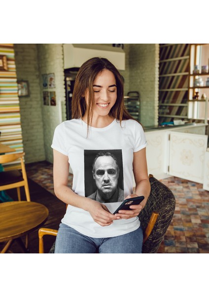 Marlon Brando / Godfather 1972 Tişört - Beyaz fiyatları