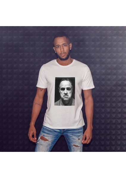 Marlon Brando / Godfather 1972 Tişört - Beyaz modelleri