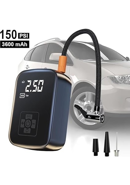 Wlue Kablosuz 3600 Mah Araç Kompresör 150 Psı Basınçlı Lastik, Bisklet, Motosiklet Şişirme Pompası fiyatları